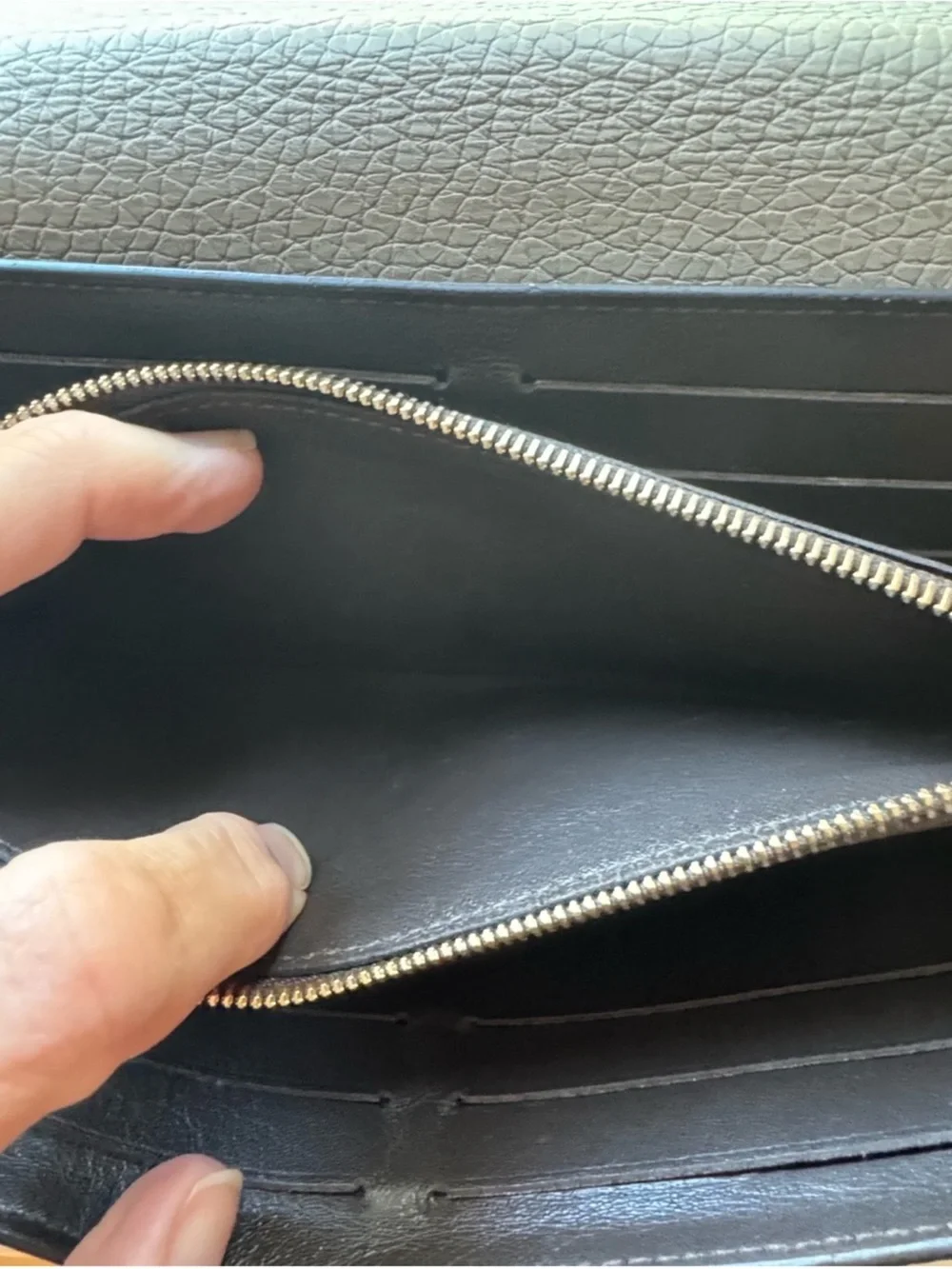 Louis Vuitton Taupe Cappucines Leather Wallet with Gold LV Emblem